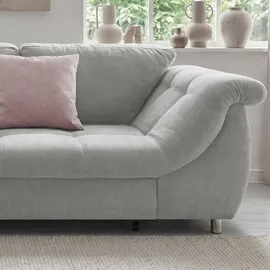 luma-home Ecksofa Schlafcouch L-Garnitur Bettkasten Ottomane links, Mikrofaser in Grau / 17002 - Grau