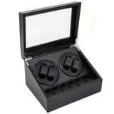 kangten 4+6 Uhrenbeweger Automatik Rotation Uhrenbeweger mit Transparente Sichtfenster Automatische Rotationsuhren Aufbewahrungsbox Uhrenbox Uhrenvitrine für Automatikuhren Watch Winder