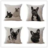 Kissenbezug 80x80 Tierischer Hund Kissenbezug 80x80 Sanft Baumwolle und Leinen Kopfkissenbezug 80x80 mit Reißverschluss Dauerhaft Kissenbezüge 80x80 Knitterfreie Starke Atmungsaktivität 4 Pcs