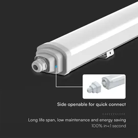V-Tac Wannenleuchte 1 LED 60 cm weiß Kunststoff