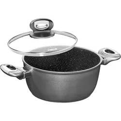STONELINE® Gourmundo Kochtopf 24 cm, mit Glasdeckel, Made in Germany
