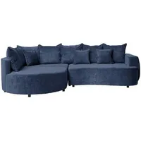 Carryhome Ecksofa, Dunkelblau, Textil, 3-Sitzer, Füllung: Schaumstoff, Ottomane links, L-Form, 307x194 cm, Stoffauswahl, seitenverkehrt erhältlich, Schlafen auf Sitzhöhe, Wohnzimmer, Sofas & Couches, Wohnlandschaften, Ecksofas