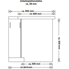 Küchen-Preisbombe Winkelküche Arona L-Form 280 x 270 cm beige + schwarz