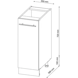 Vicco Apothekerschrank Fame-Line 30 x 82 x 60 cm Anthrazit Hochglanz/Weiß