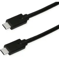ROLINE GREEN USB-C® Kabel USB 3.2 Gen2 USB-C® Stecker 0.50 m Schwarz Geschirmt, Halogenfrei, TPE-Mantel 11.44.9070