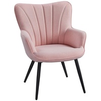 Yaheetech Esszimmerstuhl (1 St), Sessel Relaxstuhl Polsterstuhl Relaxchair Küchenstuhl rosa