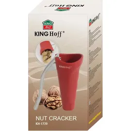 Kinghoff Nussknacker konisch Aluminium grau/rot