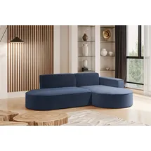 Kaiser Möbel Modernes L-förmiges Designer-Ecksofa Modena Studio stoff Raven Blau Rechts