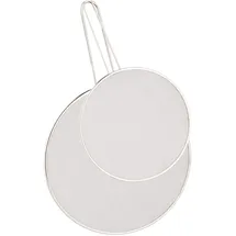 Relaxdays Spritzschutz für Pfannen, 2er Set, rostfreier Edelstahl, mit 25 & 33 cm ∅, Fettspritzschutz mit Griff, silber