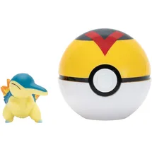 Pokémon PKW4150 - Clip and Go Pokéball - Feurigel und Levelball, offizieller Pokéball mit beweglicher 5 cm Figur