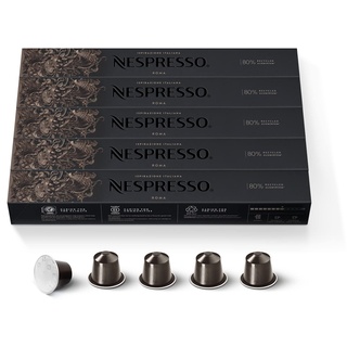 NESPRESSO ORIGINAL Ispirazione Roma, Mittlere Röstung, Kompatibel mit ORIGINAL Kaffeemaschinen, Kapsel Set aus 50 Kaffeekapseln