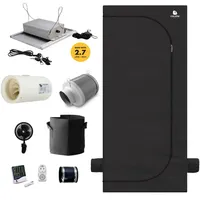 Green Spirit Growzelt Komplettset 60x60x160 cm - 75W LED Grow Lampe dimmbar, Classic S 75.2, für 1 Pflanze, Belüftungssystem, Hygrometer, Stofftopf - Grow Komplett Set Zelt Schrank Box Wachstum