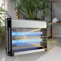 Insektenvernichter UV Lampe Insektenfalle UV Leuchte Insektenlampe Mückenlampe Chemiefrei, waschbar, Reichweite 80 m2 , 2x 10W, LxBxH 39,7x9,3x28 cm
