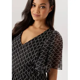 aniston plus Chiffonkleid Schwarz/Weiß 46