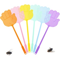 Fliegenklatsche 6 Stück, Fliegenklatsche Stabil, Mückenklatsche, Fliegenklatschen, für Abwehrende Fliegen, Mücken, aus hochwertigem Kunststoff, stabil und langlebig (6 Farben)