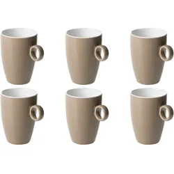 Maastricht Porselein Maastricht Porzellan Becher Bart Farbe Café 23 cl Braun 6 Stück