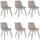 Home Deluxe Polsterstuhl IKALO Samt hellbraun 6er Set