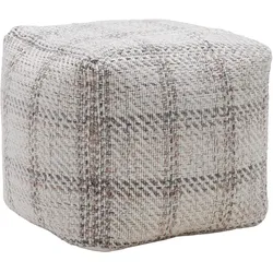 Pouf Leon Beige Wolle/Baumwolle