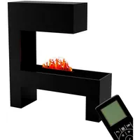 GLOW FIRE Elektrokamin Mozart Wasserdampf Kamin, Elektrischer Kamin, Wasserdampfkamin mit 3D Feuer und Knisterfunktion schwarz