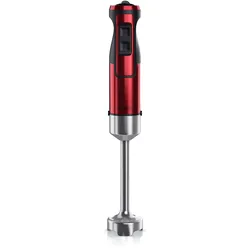 Arendo Edelstahl Stabmixer in rot Handmixer - Pürierstab - stufenlose Regelung