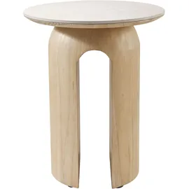 homsy by ana johnson Beistelltisch HOMSY BY ANA JOHNSON "Laysy", beige (naturfarben), B:45cm H:55cm T:45cm, Tische, Beistelltisch, Holzdesign aus Esche, U-Form, Keramik Tischplatte, Breite 45 cm