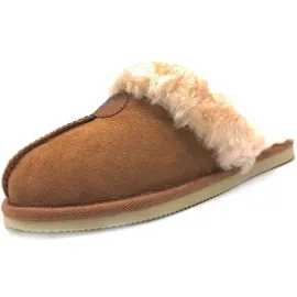Thies Sheepskin Pantoffel Hausschuh Braun 38