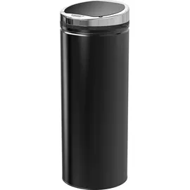 Homcom Sensor Mülleimer 50L, Automatischer Abfalleimer, Rostfreier Kücheneimer für Wohnzimmer, Büro, Edelstahl, Schwarz