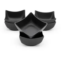 Spetebo Keramik Dip Schale eckig schwarz matt - 6er