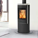 Fireplace Elite Toronto Kaminofen Stahl Schwarz mit Abdeckplatte Speckstein - Schwarz