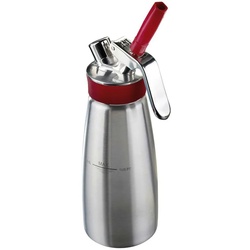iSi Gourmet Whip Plus Sahnespender 0.5 l, Edelstahl, silber / rot, für warme und kalte Anwendungen