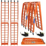 Baumarktplus TRUTZHOLM 2 x Auffahrrampe klappbar 180 cm Traglast 680 kg Alu orange geriffelte Einzelstäbe Verladerampe