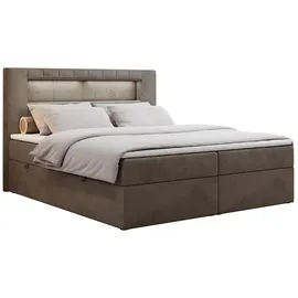 MKS Boxspringbett 160 x 200 cm H3 Braun