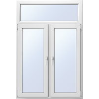 Fenster mit Oberlicht und 3-fach Verglasung, Kunststoff, aluplast IDEAL 4000, Weiß, 1050 x 1550 mm, individuell konfigurieren