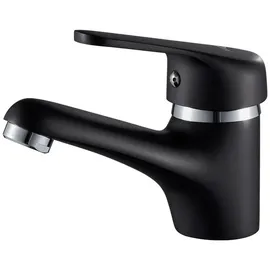 auralum max Waschtischarmatur Schwarz Wasserhahn Waschbecken Badarmatur Einhandmischer Mischbatterie für Gäste WC schwarz