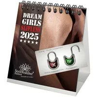 Sexy Slipless ohne Höschen Girls Kalender für 2025 Format 10cm x 10cm Erotik - Geschenkset Inhalt: 1x Kalender 1x Weihnachtsanhänger 1x Grußanhänger (gesamt 3 Teile)