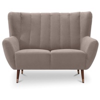 exxpo - sofa fashion 2-Sitzer Polly, bequem mit hoher Rückenlehne, hohe Füße, Ohrensesselcouch, Küchensofa, hochwertige Bezugsvarianten und aktuelle Farben braun