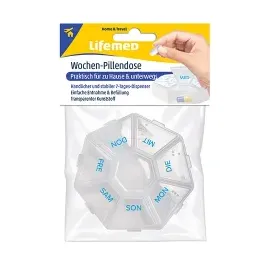 Lifemed Wochen-Pillendose 7.5cmx7.5 cmx1.7cm
