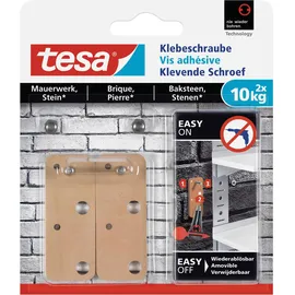 Tesa Klebeschraube für Mauerwerk rechteckig, 10 kg, 2 Stück