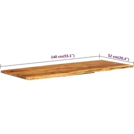 vidaXL Badezimmer-Waschtischplatte Massivholz Akazie 140x52x2,5 cm