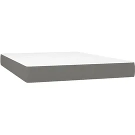 vidaXL Boxspringbett mit Matratze Dunkelgrau 140x200 cm Stoff1397765