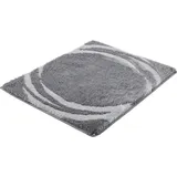 Kleine Wolke Badematte »Mystic«, Badvorleger, Badezimmer Teppich, Höhe 25 mm, rutschhemmend beschichtet, fußbodenheizungsgeeignet, Polyacryl, rechteckig, Badteppich, modernes Design, Hoch-Tief Effekt, rechteckig & rund grau rechteckig | 55 cm x 65 cm x 25 mm