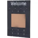 Mendler Garderobenpaneel HWC-C89 91 x 60 cm Dunkelgrau