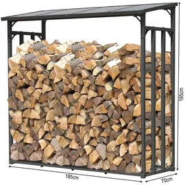 Quick Star Kaminholzregal XXL 185 x 80 x 185 cm anthrazit