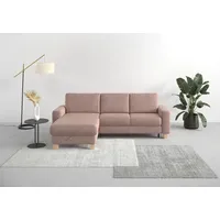Home Affaire Ecksofa HOME AFFAIRE "Summer L-Form", rosa (altrosa), B:249cm H:91cm T:164cm, 95% Polyester, 5% Polyamid, Sofas, Ecksofa, mit Recamiere, mit oder ohne Bettfunktion und Bettkasten, Cord-Bezug