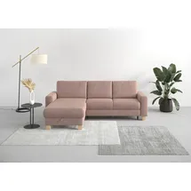 Home Affaire Ecksofa HOME AFFAIRE "Summer L-Form", rosa (altrosa), B:249cm H:91cm T:164cm, 95% Polyester, 5% Polyamid, Sofas, Ecksofa, mit Recamiere, mit oder ohne Bettfunktion und Bettkasten, Cord-Bezug