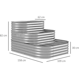 Outsunny Hochbeet 158 x 109 x 82 cm Silber