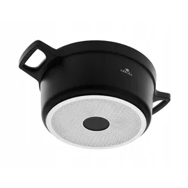 Gerlach Topf Keramik-Kochtopf Induktion Induktiontopf Kochgeschirr Induktionsgeeignet 28 cm, Schwarz