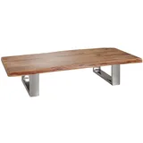FineBuy Couchtisch FineBuy Akazie Wohnzimmertisch Holz Massiv Sofatisch Baumkante Groß