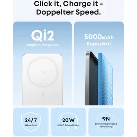 eufy Anker Nano Powerbank (5K, Magnetisch, Slim) Blau