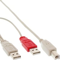 InLine USB 2.0 Y-Anschlußkabel, 2x Stecker A an Stecker B, 1,0m